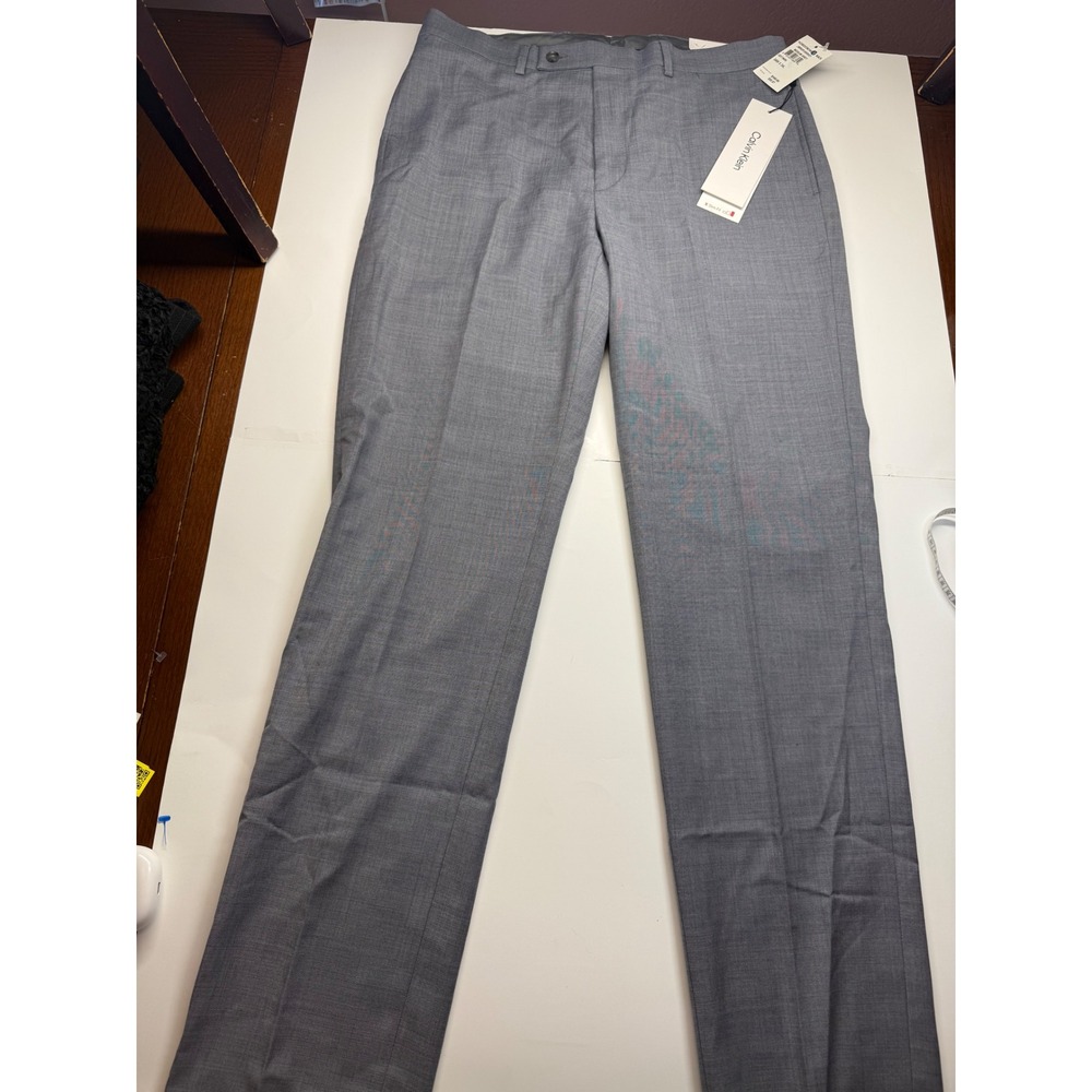 Calvin Klein X Slim Fit Suit Pants Medium Grey 34W x 34L JMROPJ9XX021 Mens NEW